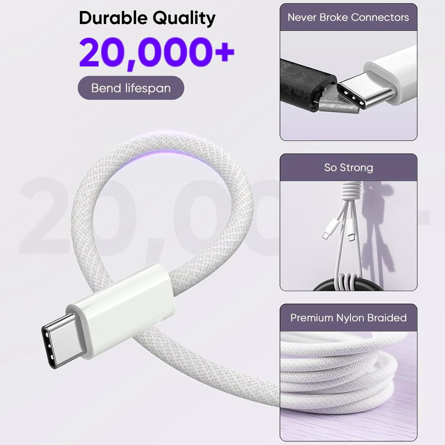 USB-C to Type C Cable Fast Charger Charging Cord Lot For iPhone Air 16 17 15 Pro