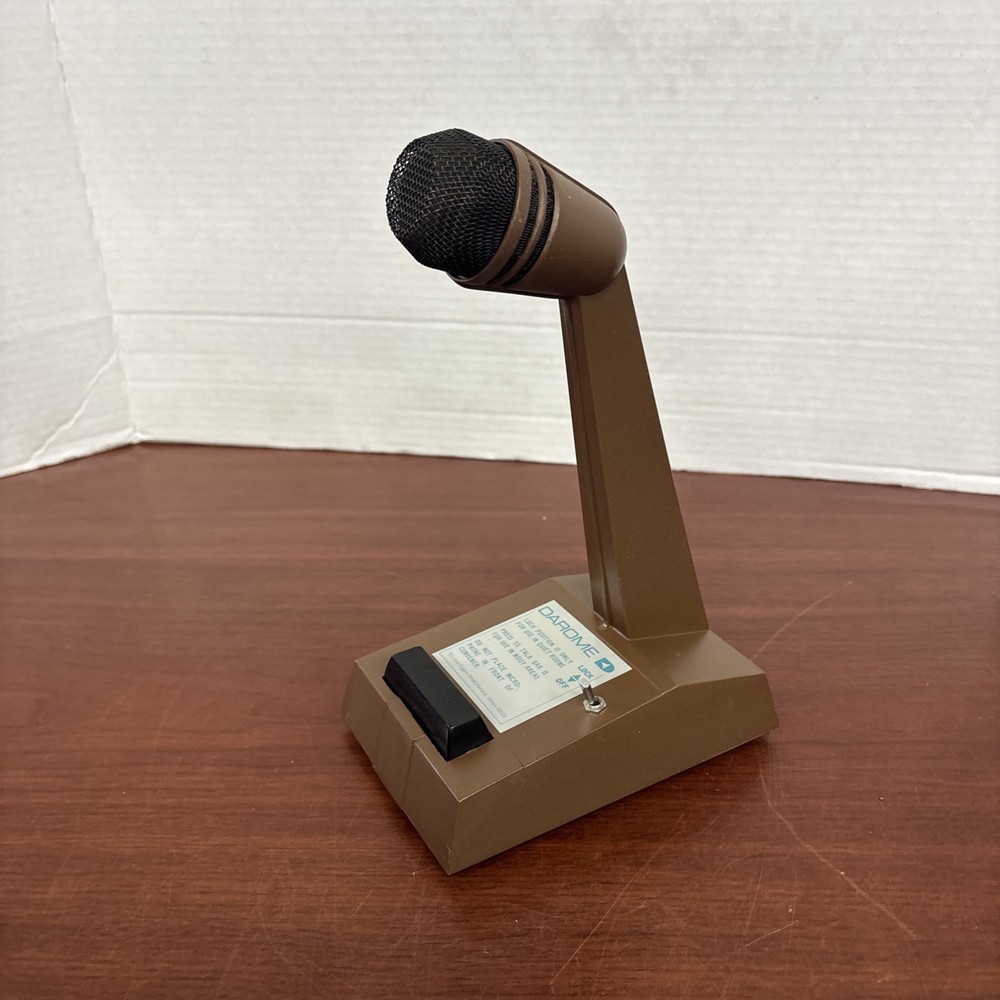 Vintage Darome Model 491B Intercom Microphone Brown Metal