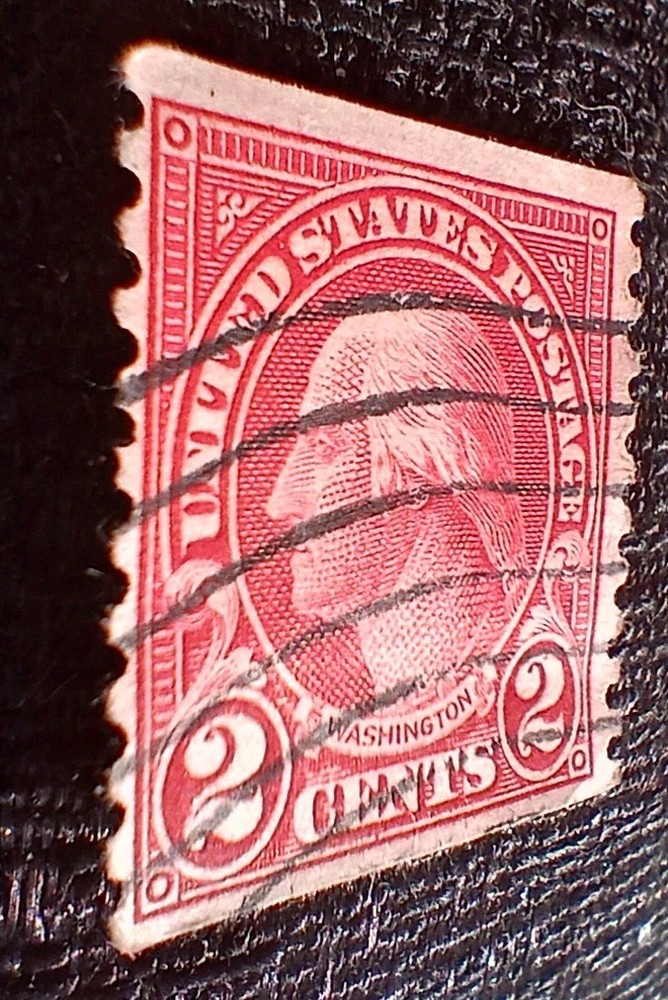 RARE-GEORGE WASHINGTON RED 2- CENT STAMP VERTICAL COIL