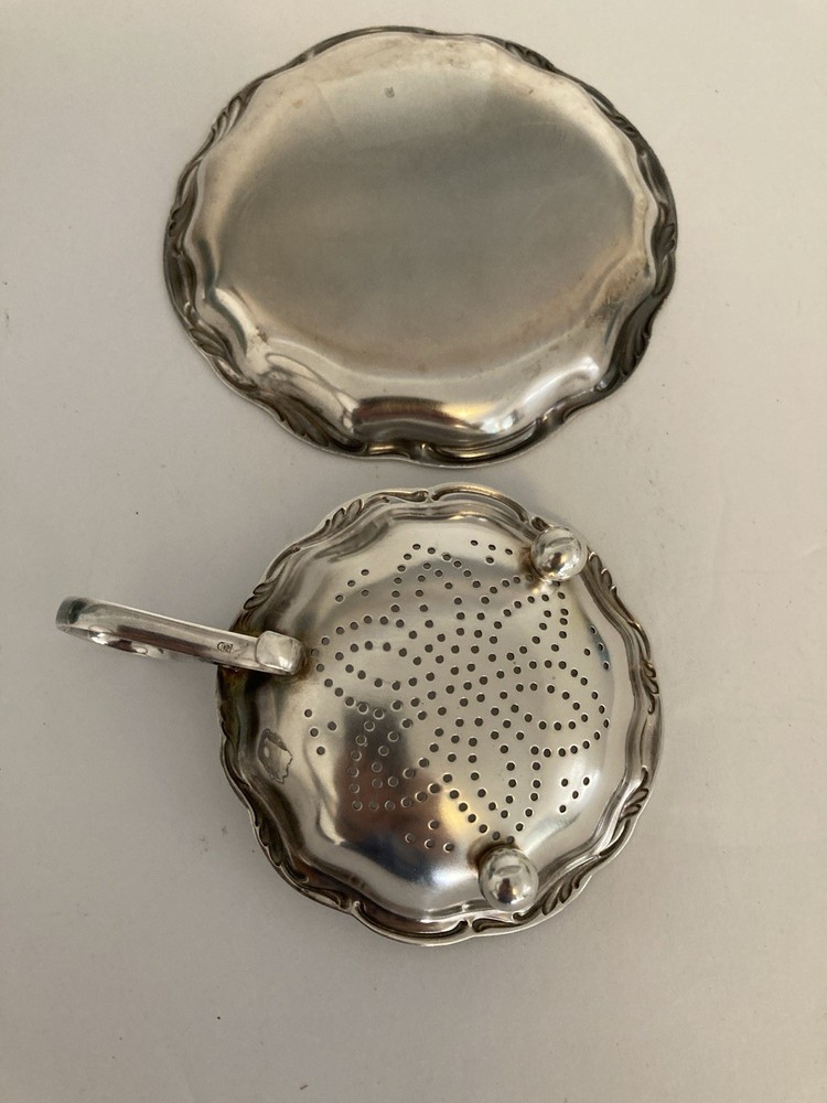 Vintage WMF Silver Plated Tea Pierced Strainer German Tableware Under Plate