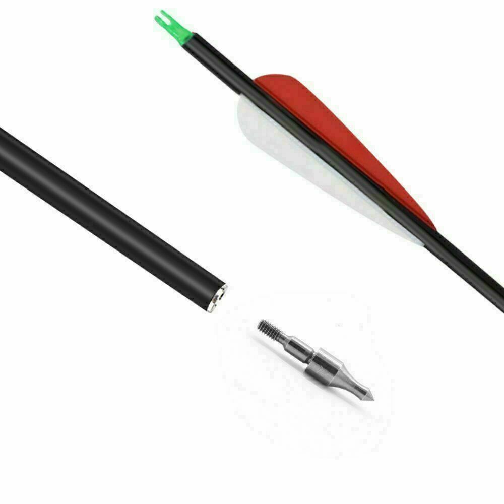30" Archery Carbon Target Hunting Arrows Adjustable Nock Replaceable Field Point