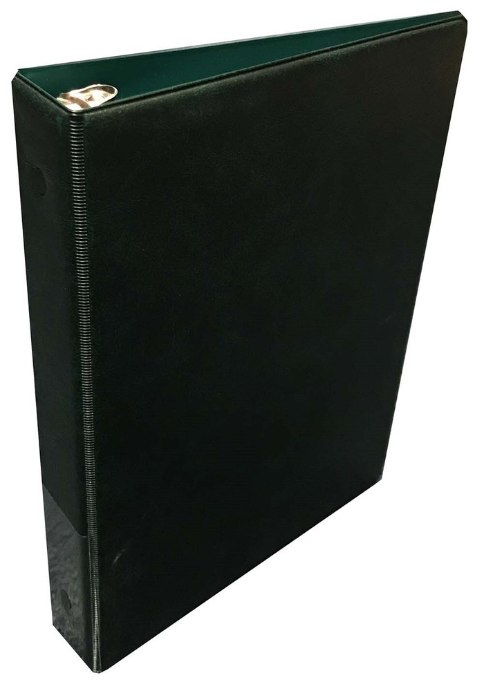 3 Ring Binder for 5.5x8.5 Stamp Dealer Sales Pages For Large Size Sheets Green