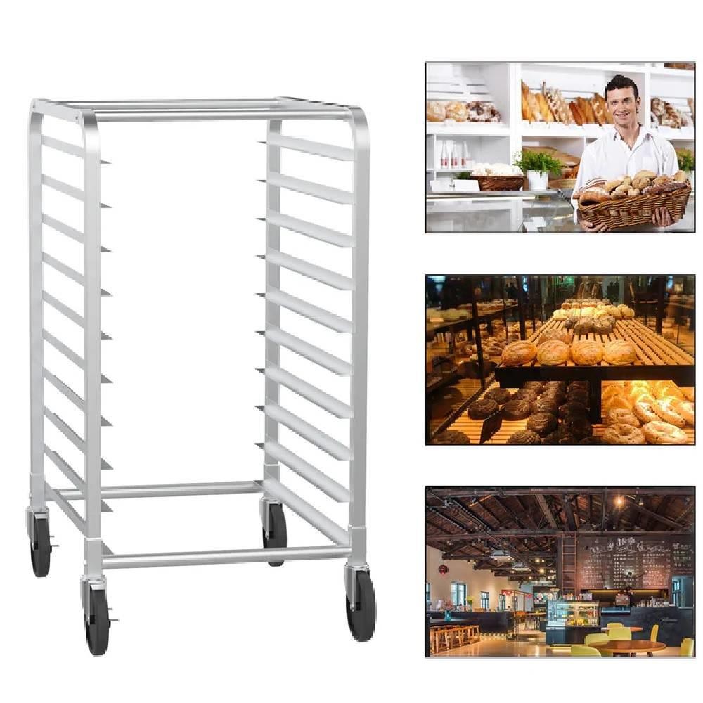 Heavy Duty 10-Tier Bakery Rack Stainless Steel Wide Bun Pan Sheet Rack