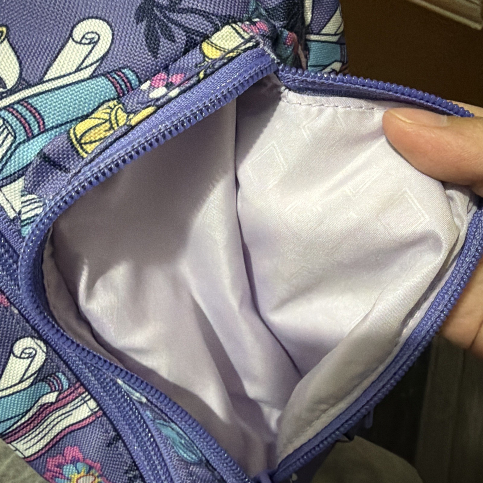 Vera Bradley for Disney mini Sling Backpack Purple Beauty and the Beast