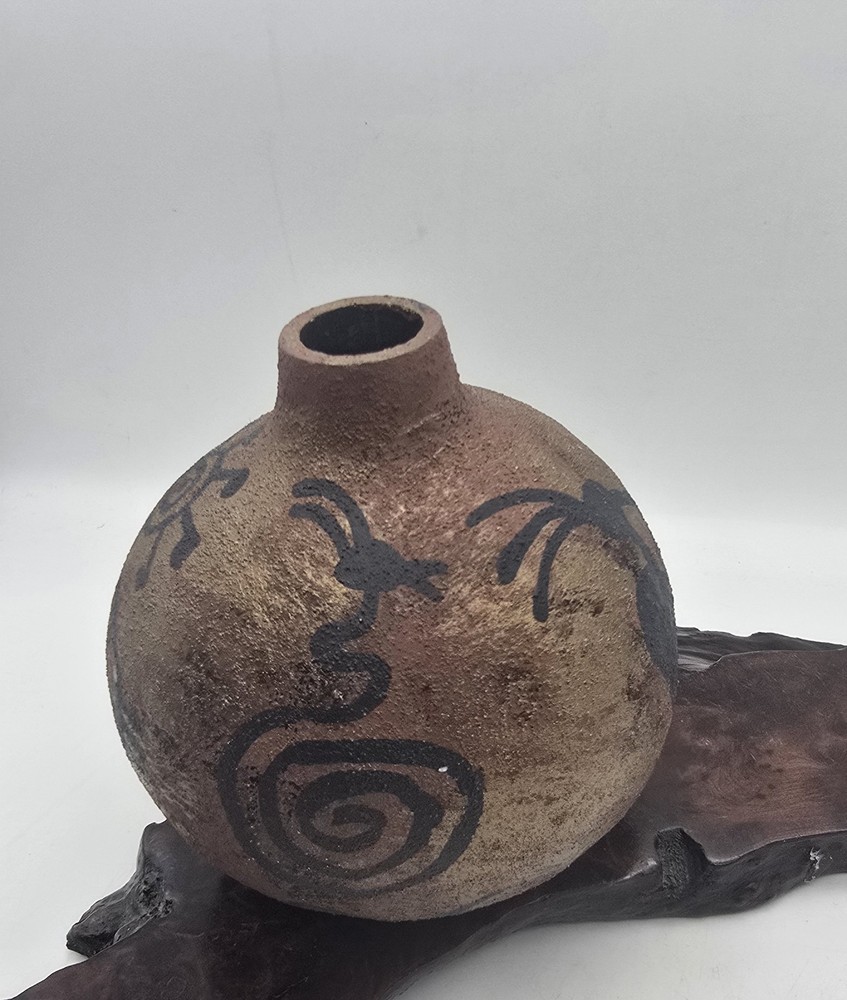 Native American Hand Painted Small Gourd Vase