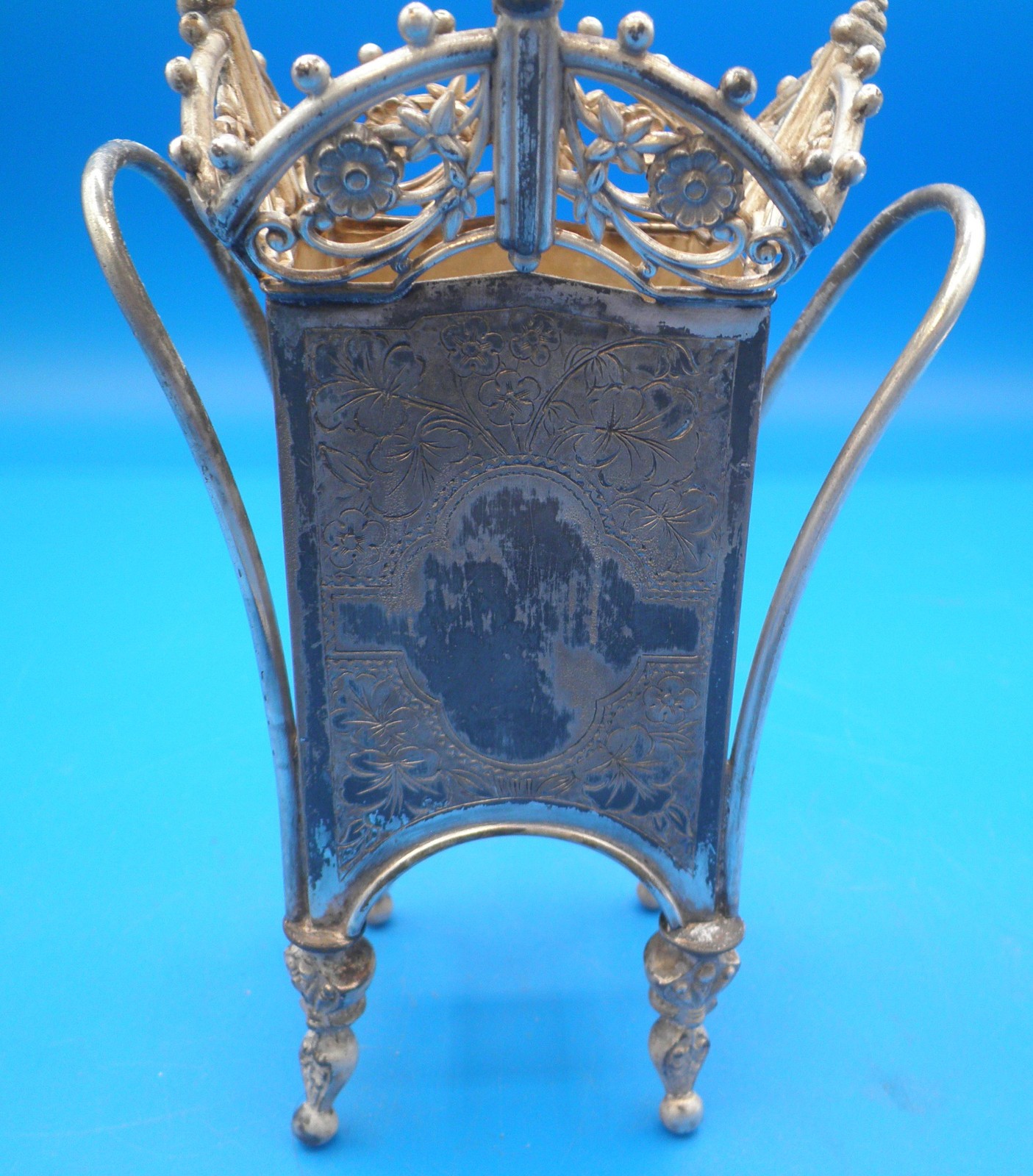 James Tufts Victorian business card holder silver plate