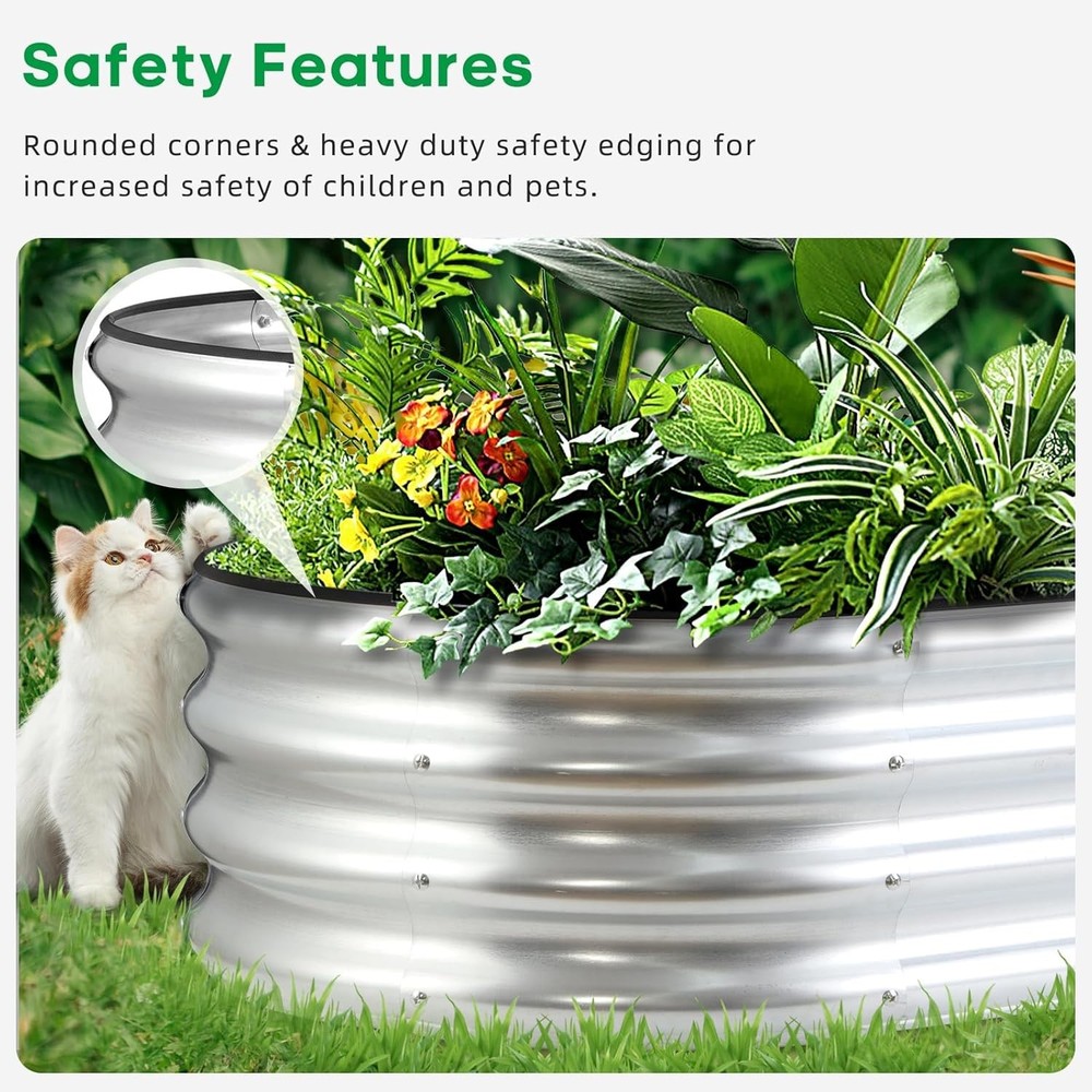 GRAVEE 2 Pack Galvanized Raised Garden Bed 4.5x2x1ft Planter Boxes Vegetables