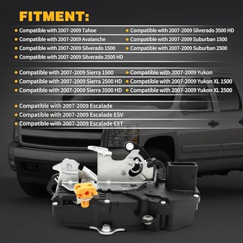 4 Pcs Front and Rear Door Lock Latch Actuator Compatible with Silverado