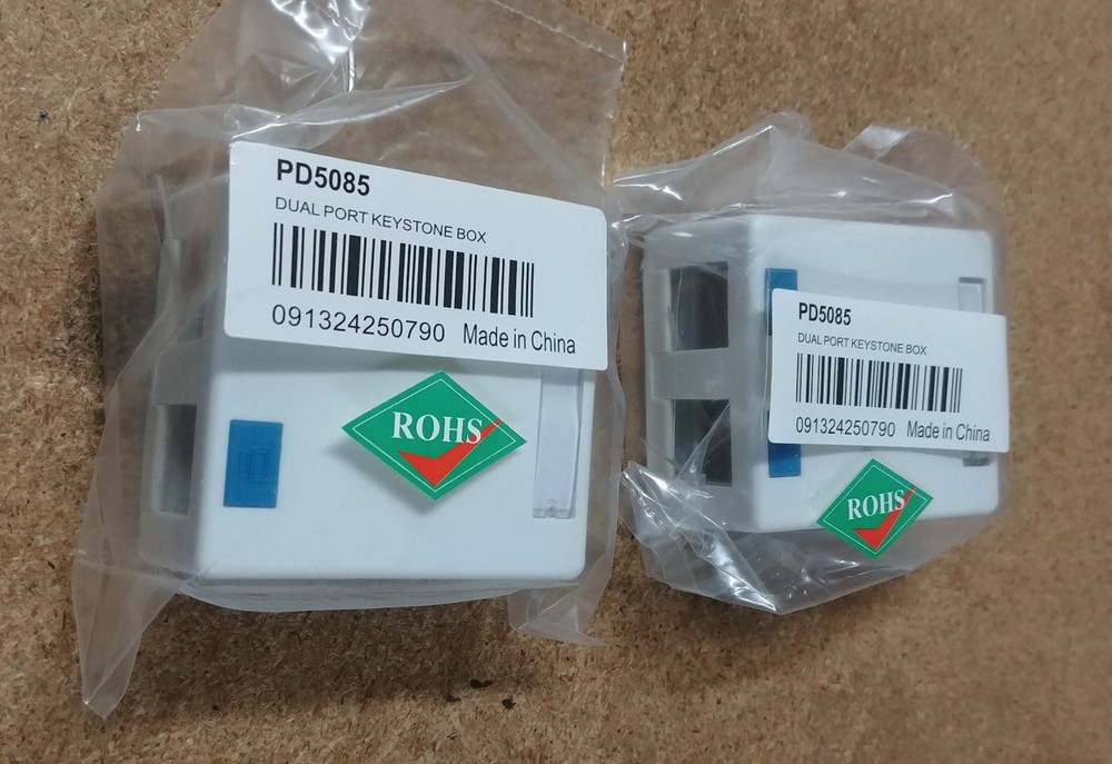 2 Pack Surface Mount Keystone Jack Wall Box 2 Port For Cat5e Cat6