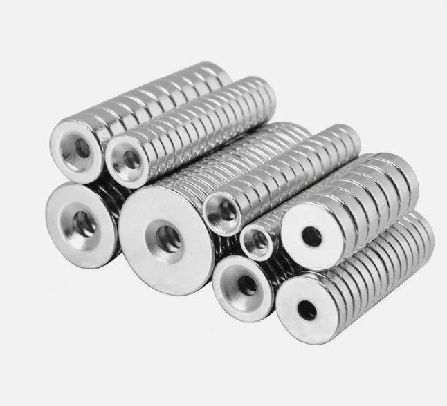 Countersunk Ring Round Disc Strong Magnet N35 Rare Earth NdFeB Magnet With Hole