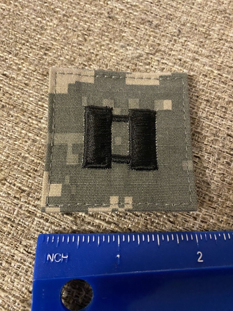 US Army Captain CPT O-3 Rank ACU Hook / Loop Pattern Military Patch INV6478