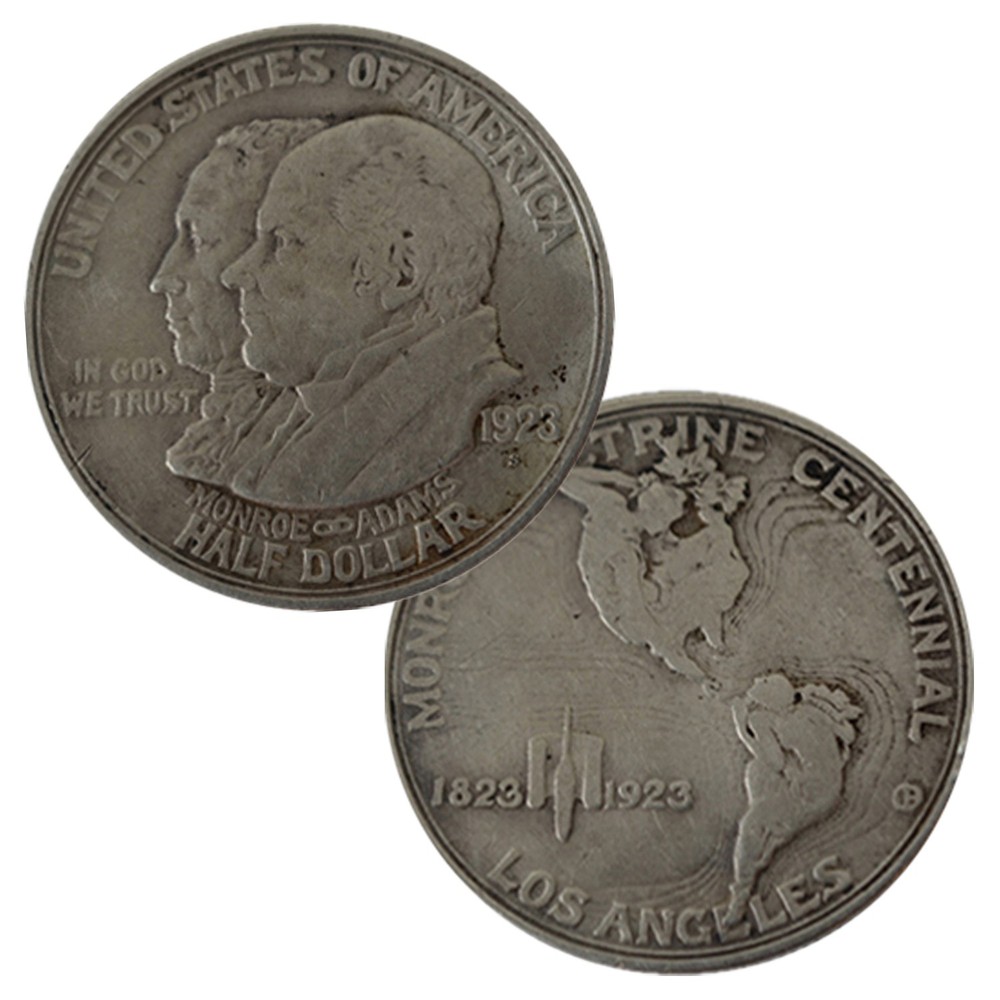 90% Silver Monroe Doctrine Commemorative Half Dollar 1923 S Circulated