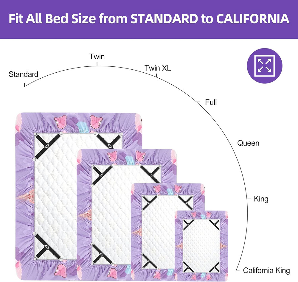 Bed Sheet Fasteners, Triangle Sheet Straps Mattress Clips, 3 Way Fitted Bed Corn