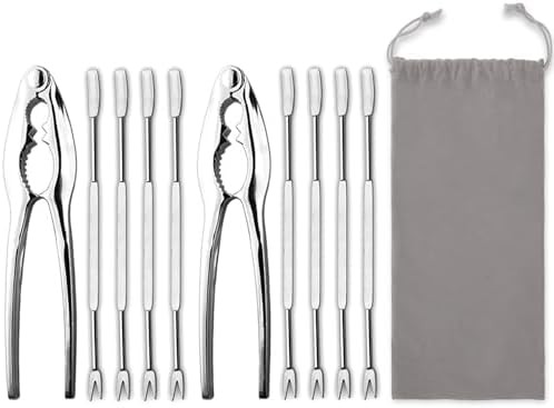 Stainless steel seafood crackers and picks tool set