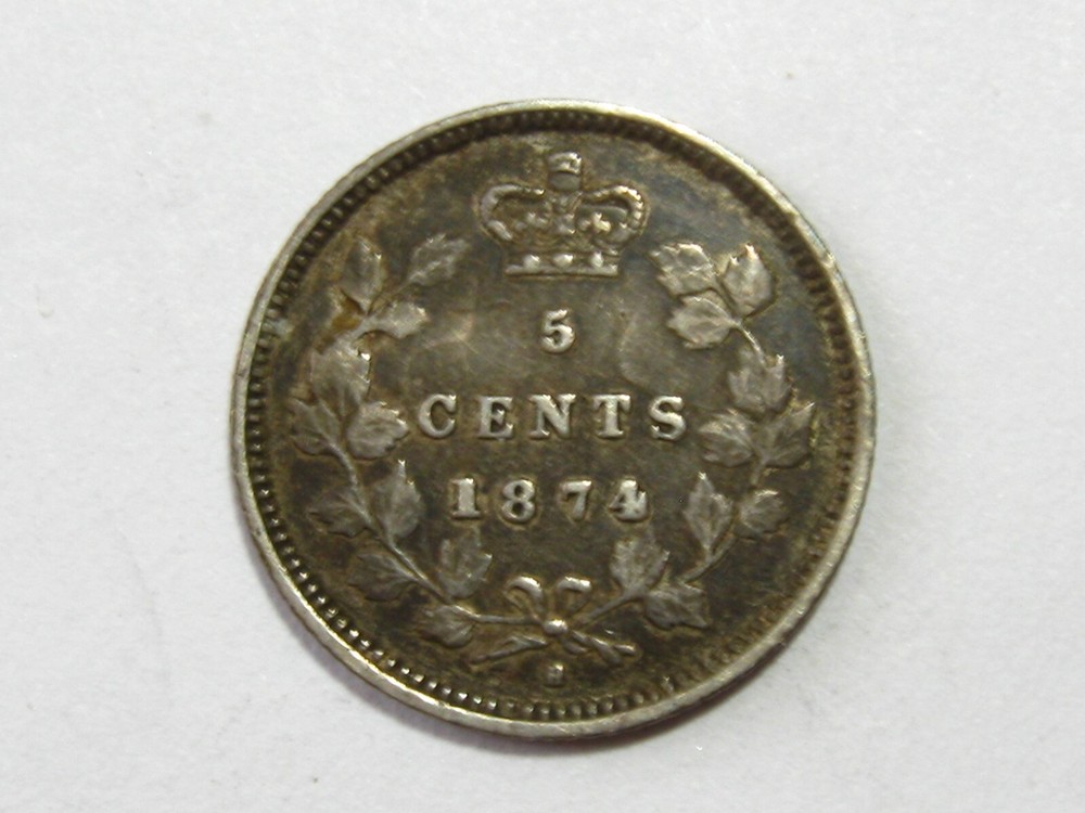 1874 H Canada 5c Cents - VF Very Fine - #6357-28