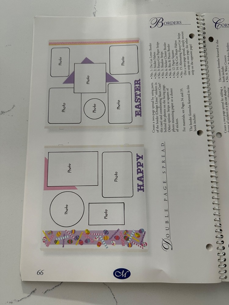 Creative Memories Collection/Fast Formulas/15 Page Layout Methods/1998 Spiral Bk