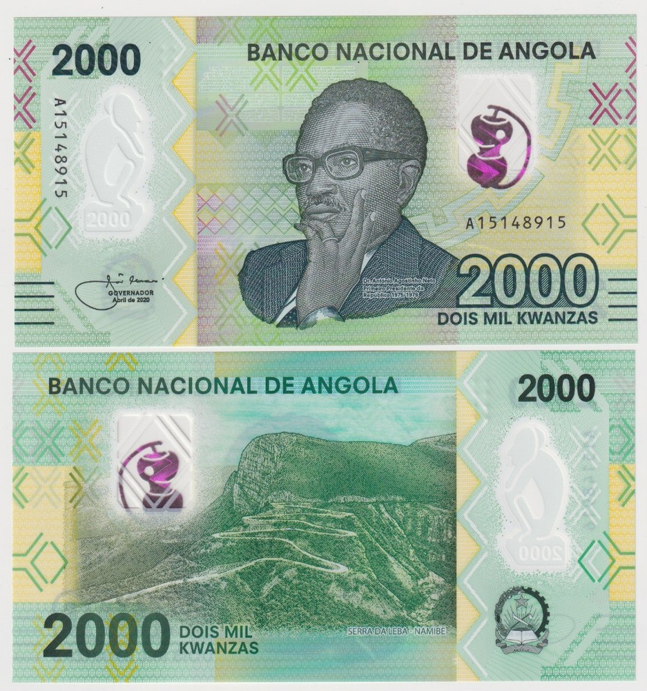 ANGOLA 2000 KWANZAS (2020) - P-NEW  UNC Polymer Notes -Prefix A