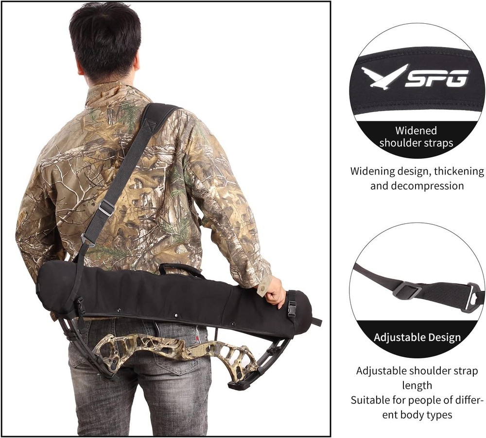 Archery Bow Sling Case Shoulder Strap Carrying Protective Compact Bag