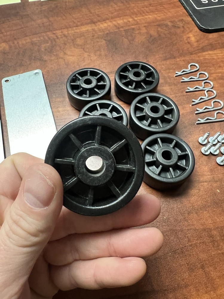 Sealy ease king Adjustable Base Roller Guide Wheel & Pin Set plus hardware