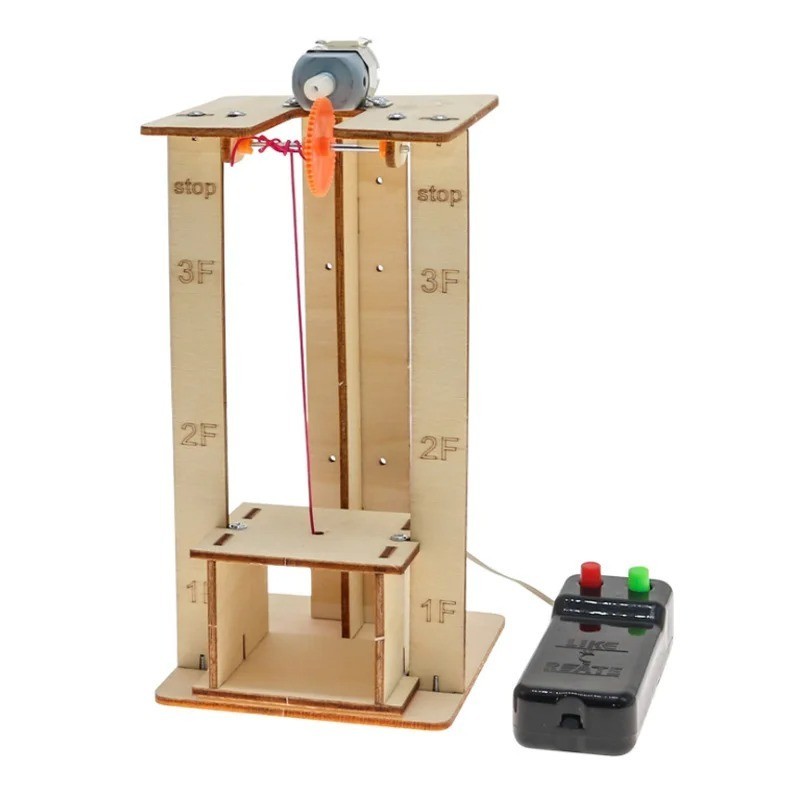 DIY Electric RC Elevator Model Kit STEM Science Toy, Educational Project for Kid