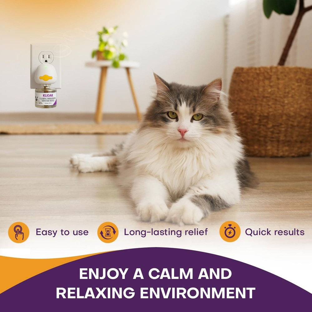 Cat Calming Diffuser 5 Pack Includes 2 Diffusers Machines & 3 Refills Pheromo...