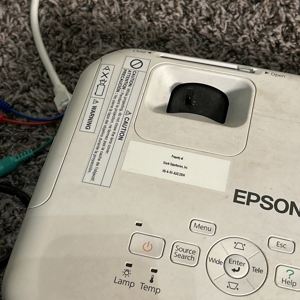 Epson Home Cinema 500 Projector Tested Working With Bag For Everything