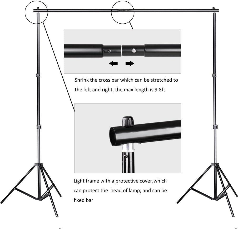 10x7ft(WxH) Heavy Duty Backdrop Stand Kit Photography Studio Background Support
