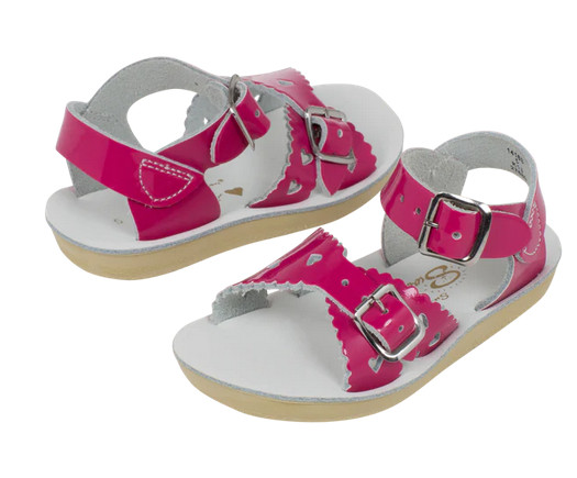 Sun-San Salt Water  Sweetheart Shiny Fuchsia Sandals  - Big Kids Size 3