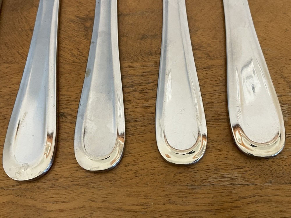 7 International Silver FORTE Stainless Modern Solid Dinner Knives 9.5"