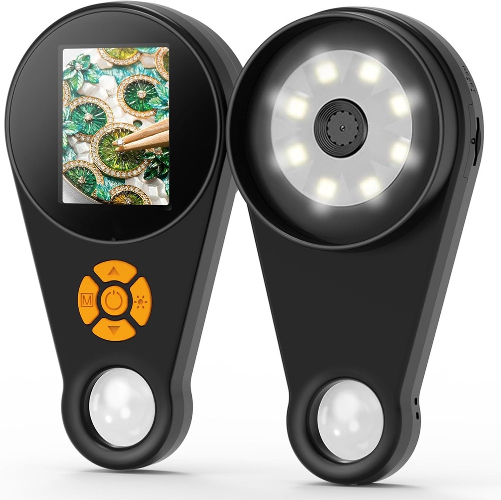 Magnifying Glass with Light, Portable Handheld Microscope black