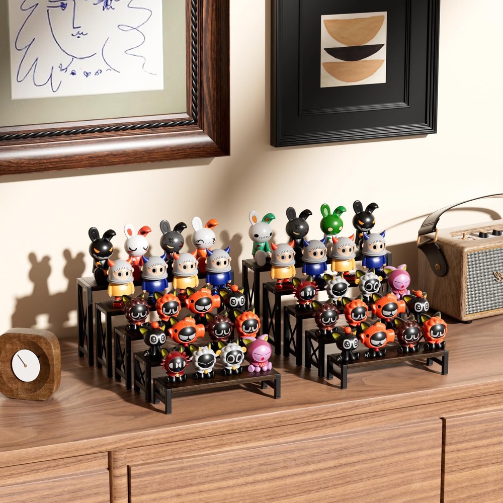 Stackable Wooden Cologne Organizer for Men, 5-Tier Tray Risers Display Makeup...