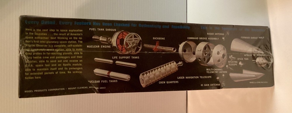 MPC 1/100 Scale Pilgrim Observer Space Station Kit # 9001/New/Sealed