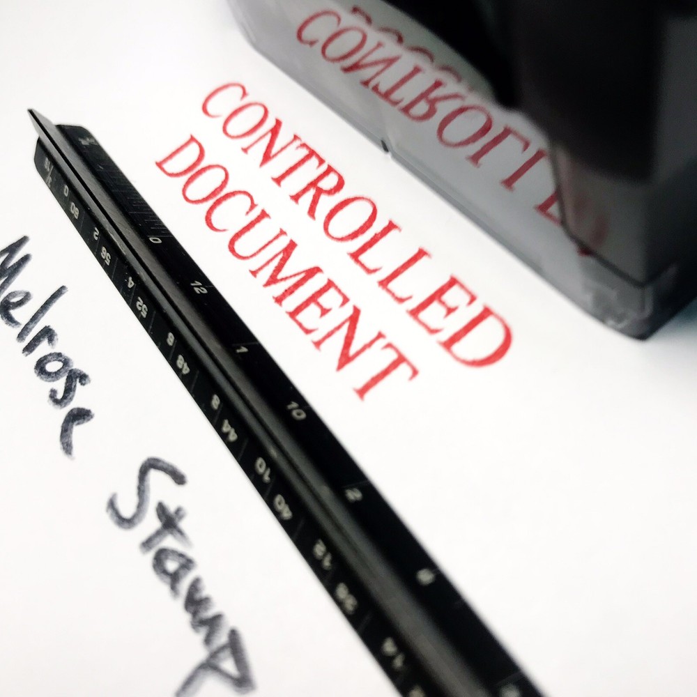Controlled Document Rubber Stamp Red Ink Self Inking Ideal 4913
