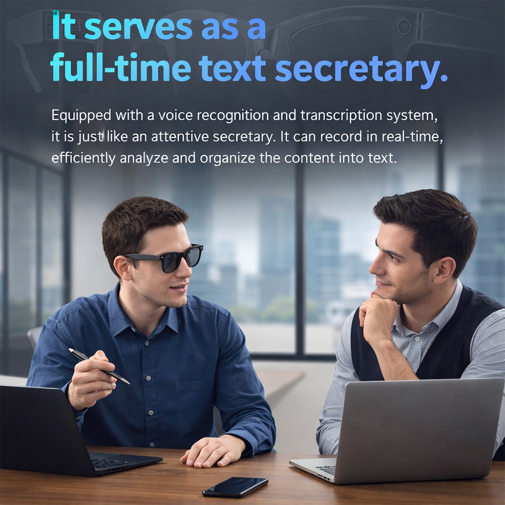 AI Smart Glasses with HD Camera Voice Translation BT Video Recording Sunglasses