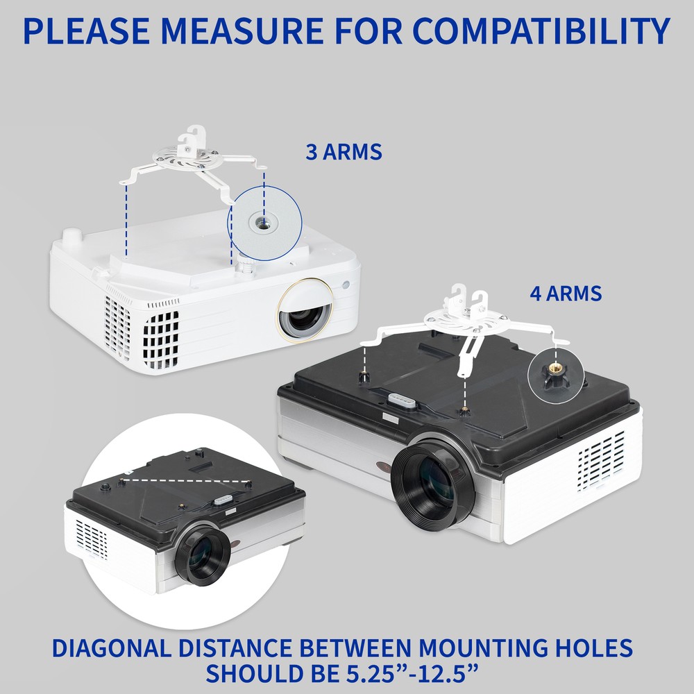 VIVO Universal White Adjustable 2x2 ft Drop Ceiling Projector Mount