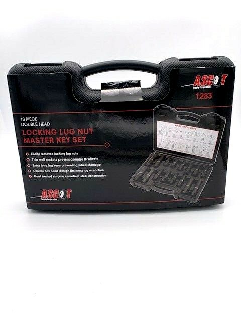 ASCOT 1283 16 PIECE LOCKING LUG NUT MASTER KEY SET