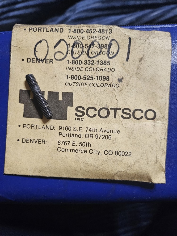 Scotsco Double Ended Threaded Stud Bolt Lawn Mower / Chainsaw Small Engine Part
