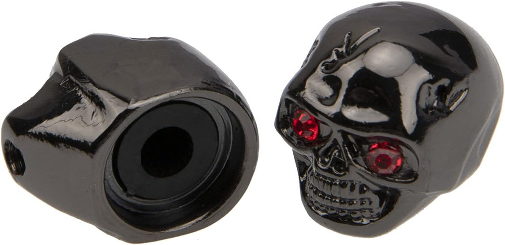 4Pcs Electric Guitar Tone Knobs - Skull Head Knobs Compatible with Bass Replacem