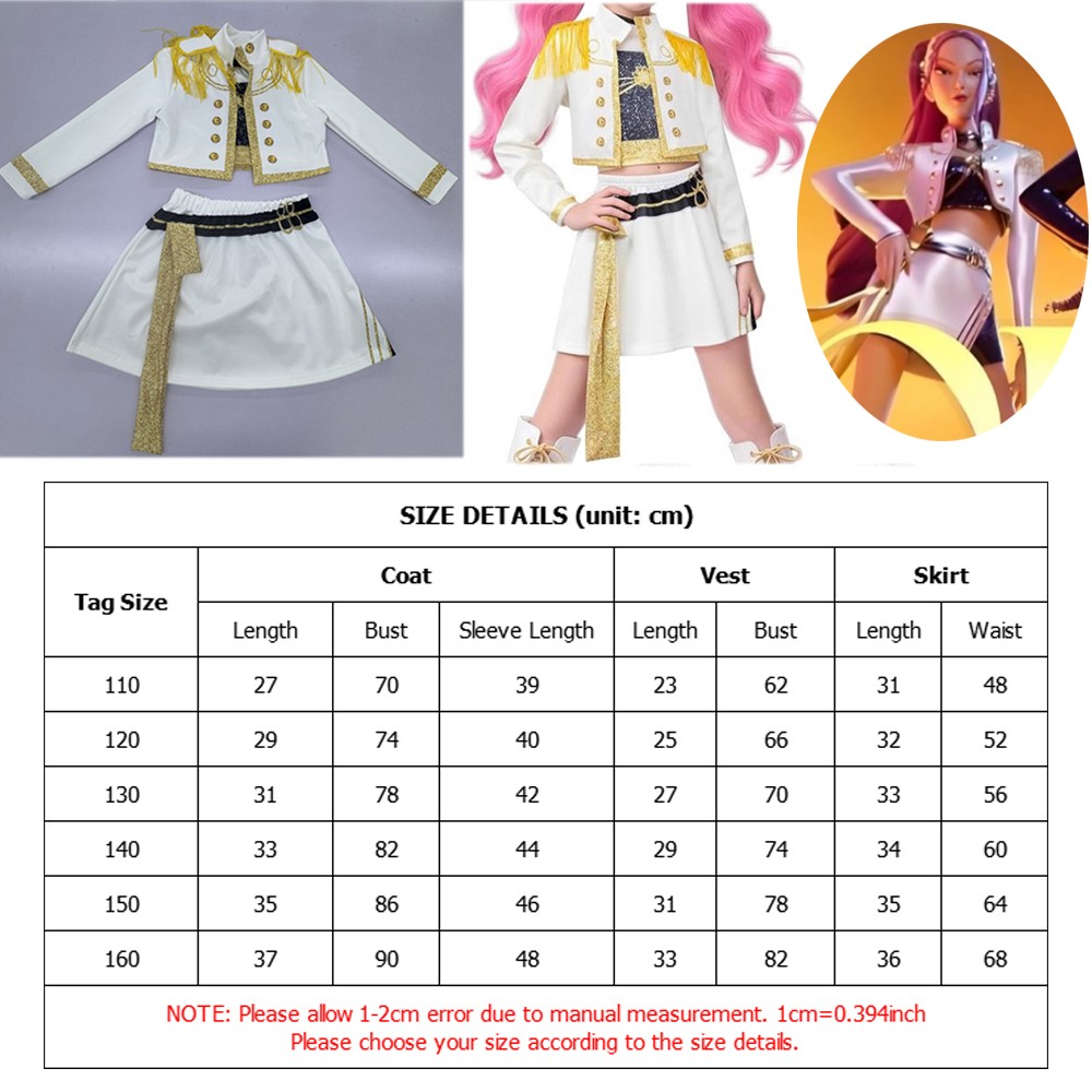 2025 Demon Hunters Costume Kids Girls Cosplay Dress Zoey Rumi Mira Outfits Wigs