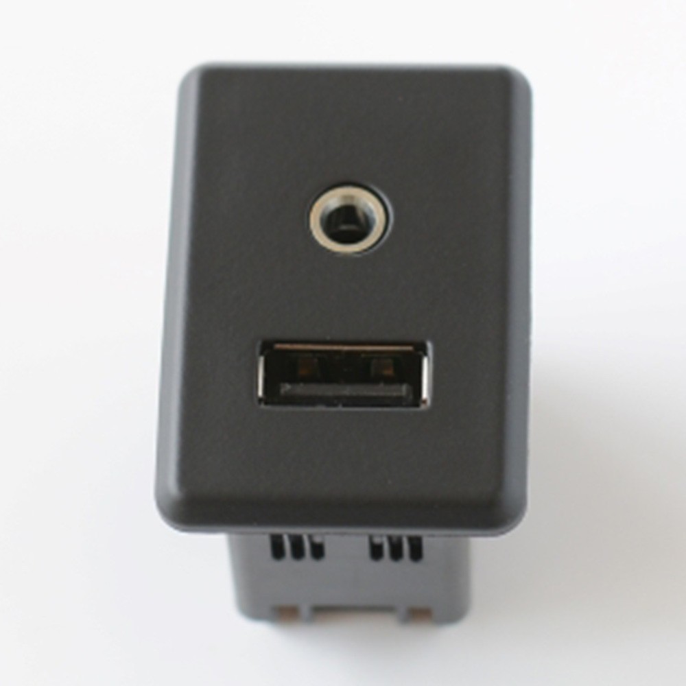 For Nissan Versa 2015 2017 USB AUX Interface Panel Socket Black ABS Material