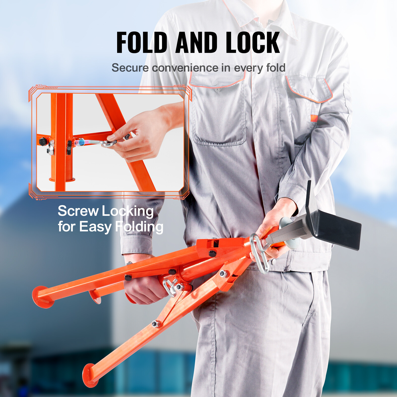 VEVOR V-Head Pipe Stand 2500LBS Pipe Jack 28"-52" Height for 1/2" to 12" Pipes