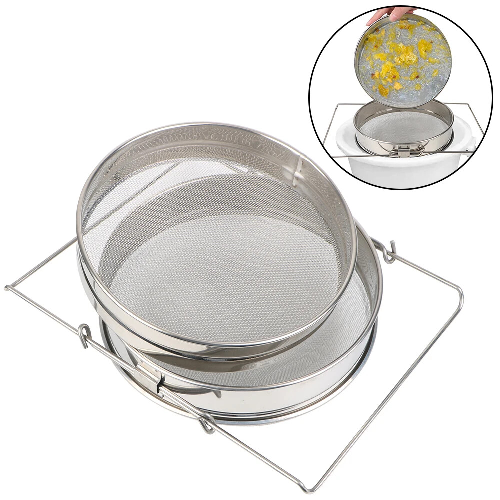 Double Sieve Strainer Net Impurity Filter for Beekeeping Tools Honey Filter