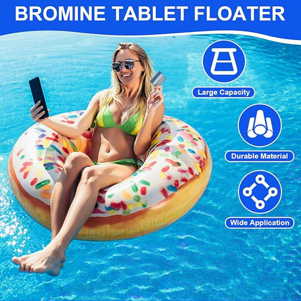 Floating Spa Chlorine Dispenser Twist Lock Cap,Adjustable Flow,Small Pool Safe