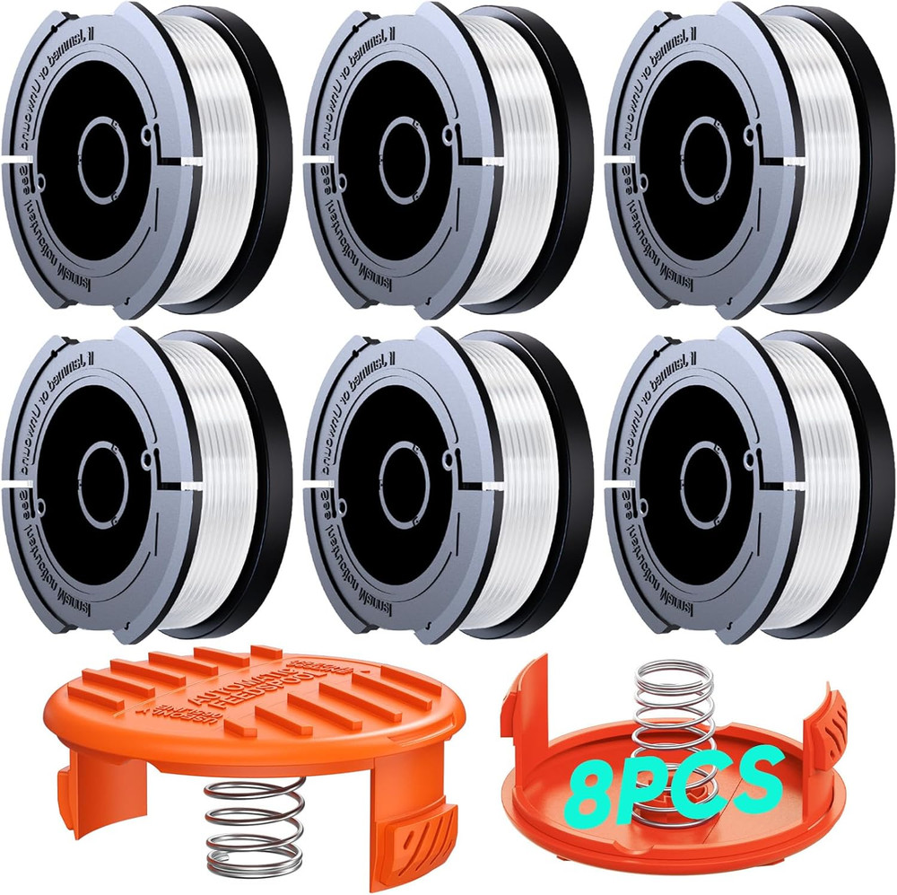8 Pack Weed Eater String Compatible with Black and Decker Weed Wacker, 180Ft 0.0