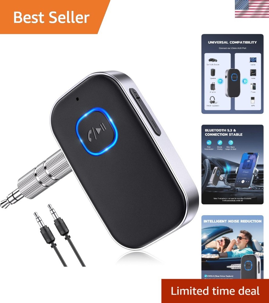 Bluetooth Receiver for Car, Noise Cancelling 3.5mm AUX Bluetooth Car Adapter,...