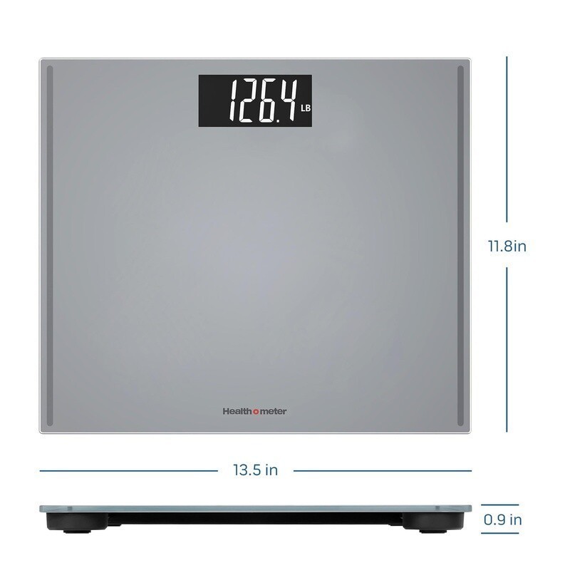 Extra Wide Digital Bathroom Scale 500lb Capacity Large LCD Display 4 User Memory