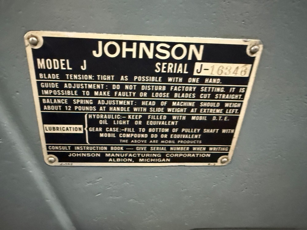 Kysor, Johnson Model J Horizontal cut off saw