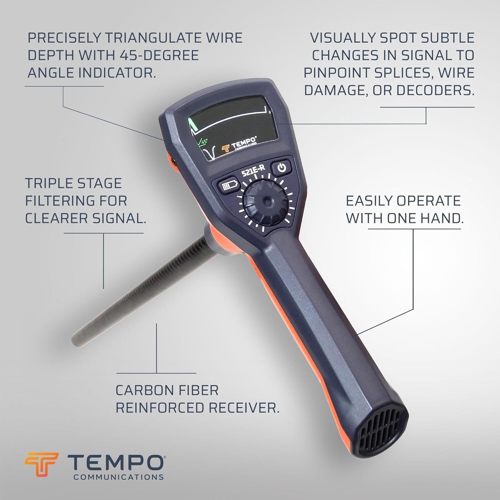 TEMPO 521E Professional Underground Cable Locator - Fast & Reliable Detection