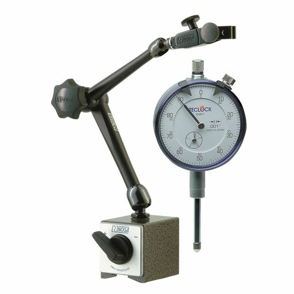 Noga DG61003 Magnetic Base & Teclock 1" Dial Indicator Set