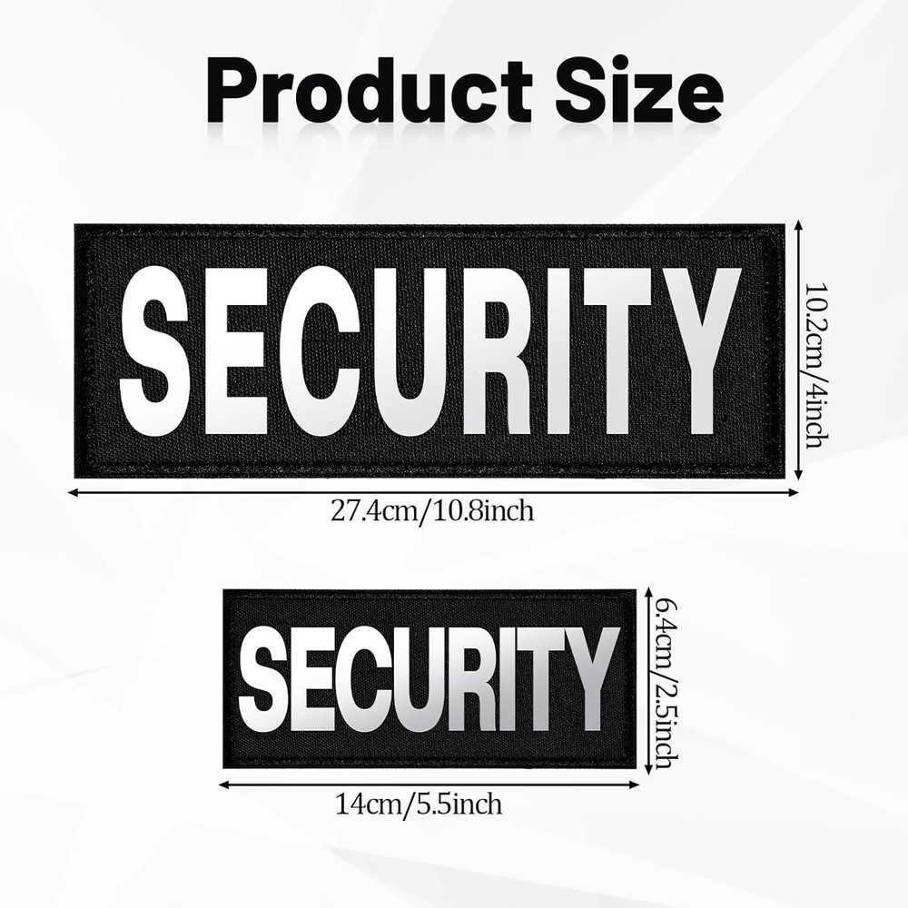 Security Patch, 2 Pcs Reflective Security Hook and Loop Patch for Vest Printed L